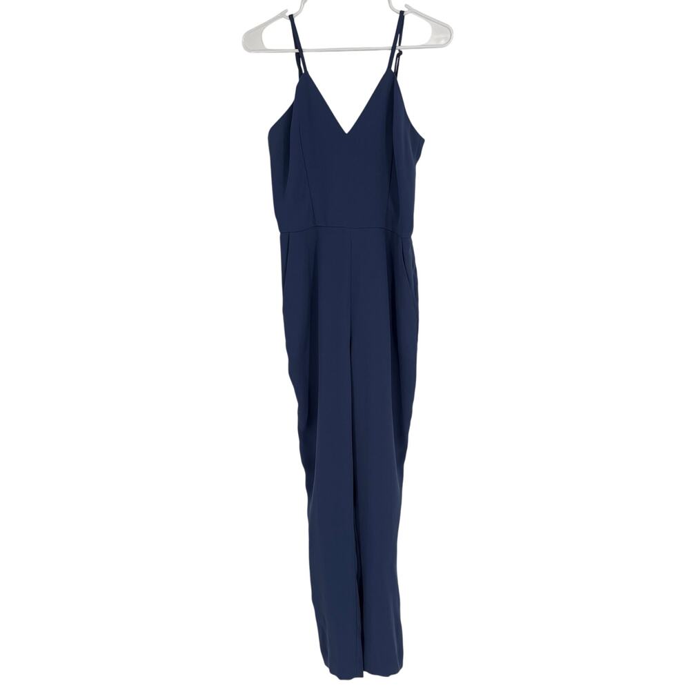 Reiss Blue Strappy Jumpsuit Size 4 Back‎ Zipper Pockets Casual
